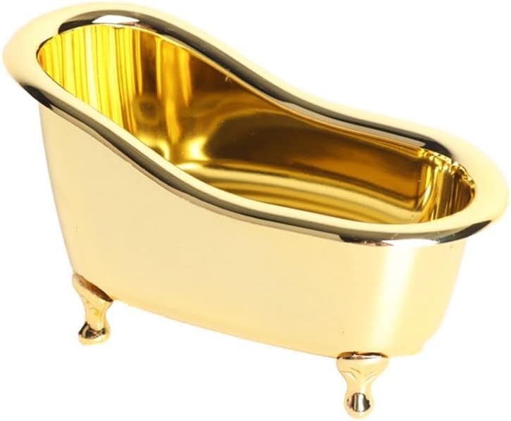 Mini Makeup Storage Box Soap Dish Holder Gold Black Bathroom Organizer