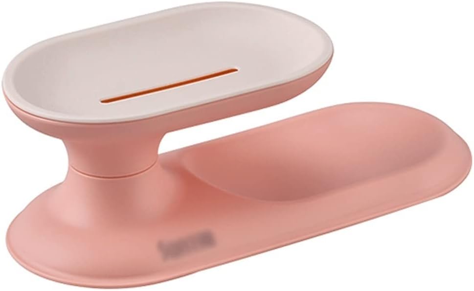 YAOLUU 360-Degree Rotating Soap Dish with Drainage Pink