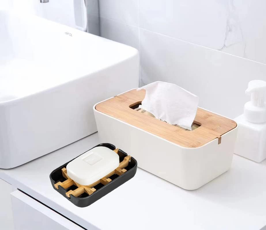 Modern Removable Bamboo Fiber Soap Holder - Black