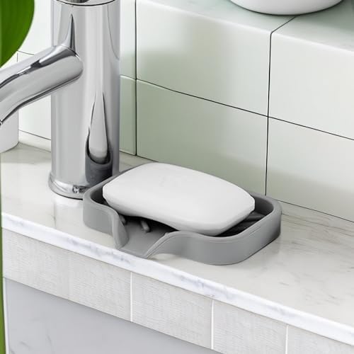 Lamphle Drain Mat Silicone Soap Dish Organizer