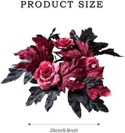 Halloween Candle Wreath Holder with Maple Leaves and Roses