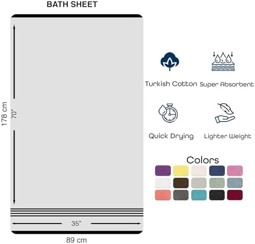 Hawmam Linen Jumbo Bath Towels 2 Pack Light Blue
