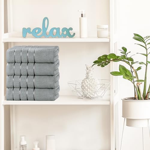 Utopia Towels 4 Pack Cool Grey Bath Towels