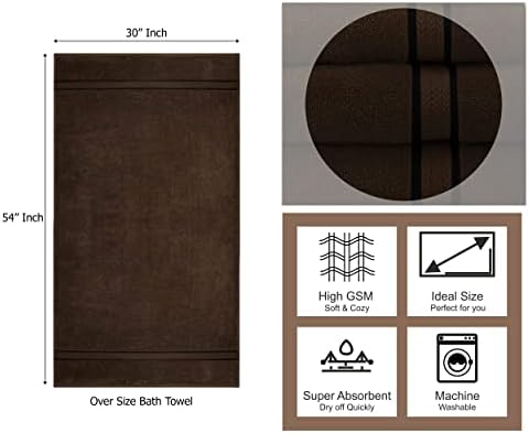 COTTON CRAFT Ultra Soft 4-Pack Bath Towels - 30x54 Chocolate Brown