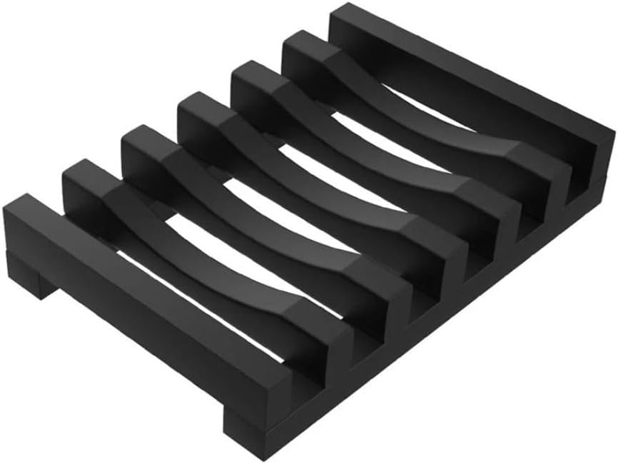 Silicone Soap Dish Holder with Non-Slip Base Black 1