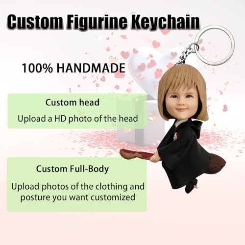 Custom Figurine Keychain for Women Girls Sister Best Friend GF Mom Teacher