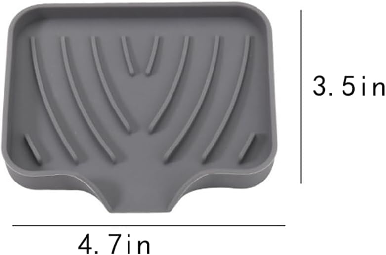 WELANGBN 1 Pack Silicone Soap Dish with Drain Grey