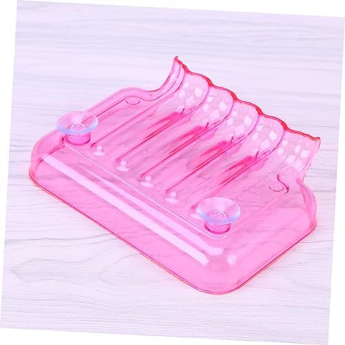 Amosfun Clear Soap Dish with 2 Suckers for Bathroom Wall Mount