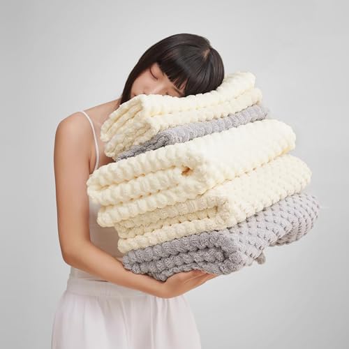 NALIVO Extra Large Bath Towel Set of 6 40x80 Lavender