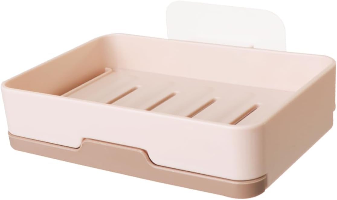 KONTONTY Wall-Mounted Soap Dish Draining Rack Leak Proof Holder