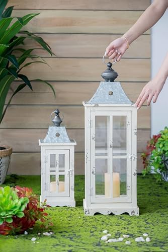 Strawberry Fairy Decorative Candle Lantern with Whitewashed Finish