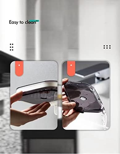 LUCKTE Adhesive Shower Soap Holder with Drain Tray