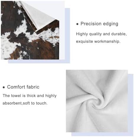COVASA 3 Piece Cow Print Towel Set