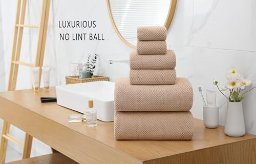 YTYC Oversized Bath Towels 39x78 Inch Beige 2 Piece