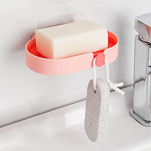 VALINK Wall-Mounted Soap Dish with Hooks and Drain Pan