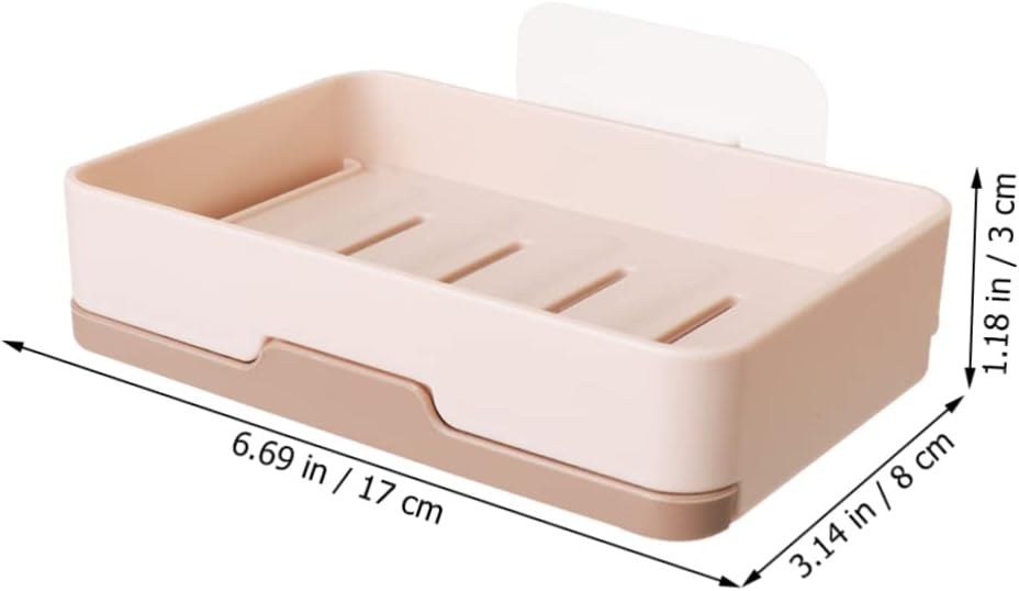 KONTONTY Wall-Mounted Soap Dish Draining Rack Leak Proof Holder