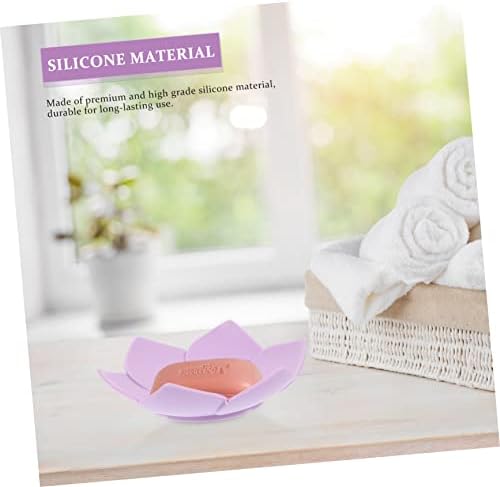 2pcs Silicone Soap Trays Drainage Stylish Bathroom Holder