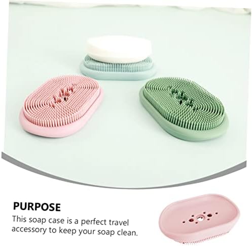ABOOFAN Self Draining Soap Dish Holder Pink
