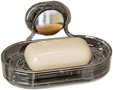 Loyliawa Wall Mount Soap Dish Double Layer Hollow Quick Drain Black