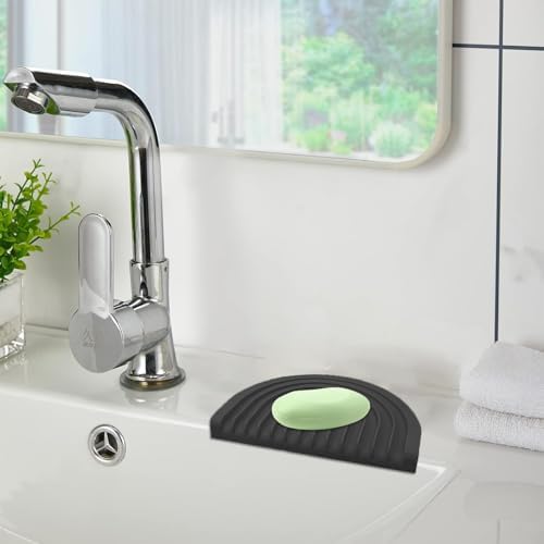CAROYINO Soap Dish with U-Shaped Design Black 1