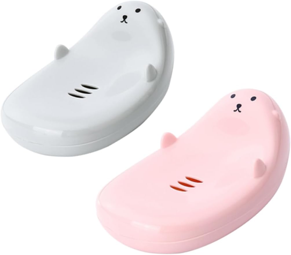 Anneome Round Soap Dish Drainer for Bathroom and Travel