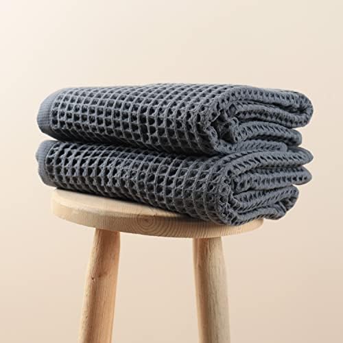Pskl 100 Turkish Cotton Waffle Bath Towels Pack of 2