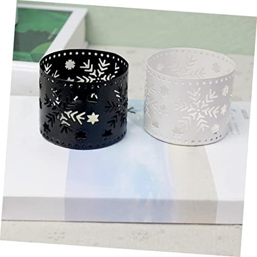 Unique Iron Christmas Candle Holder with Snowflake Pattern