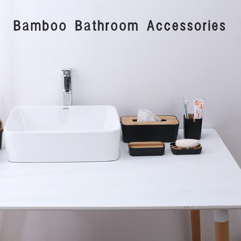 TRIIFON Bamboo Soap Dish with Drainage Frame