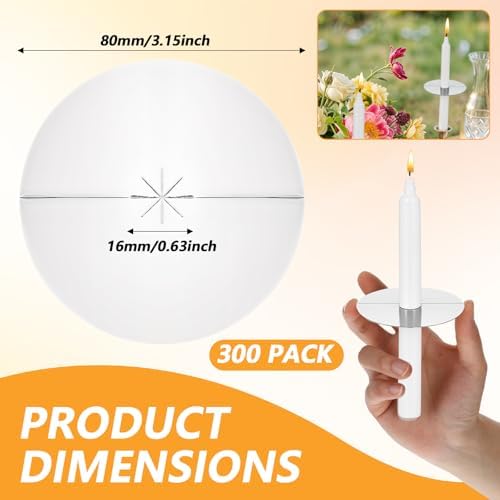 300 Pack Taper Candle Drip Protectors for Church Services