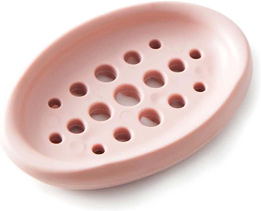 Luxshiny Oval Soap Dish Holder with Drain Design