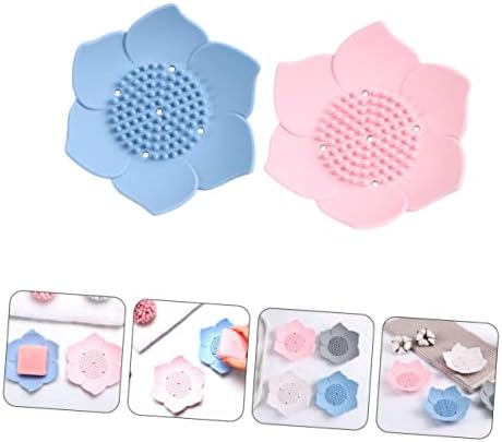 Amosfun 2pcs Silicone Soap Drainage Holders for Bathroom