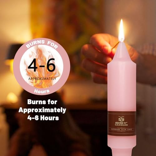 NJAO HOO Pink Taper Candle Set 4 Pack