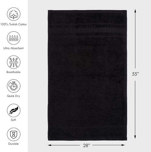 Melissa Linen 2 Piece Jet Black Bath Towels