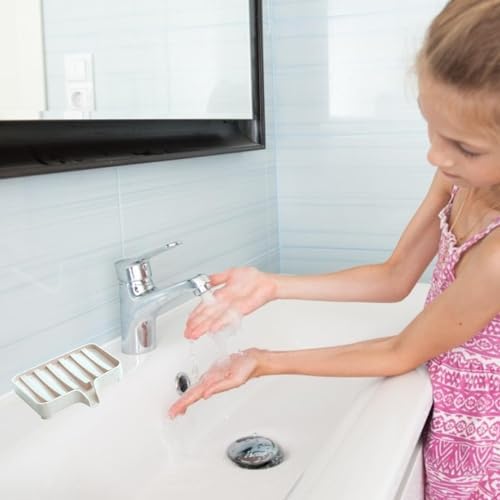 Bathroom Soap Holder - Self-Draining Double Layer Dish Keep Soap Dry Clean Beige