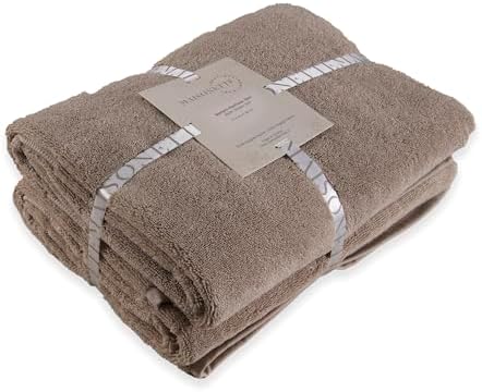 Maisonette Organic Cotton Turkish Bath Sheets - Light Brown Dune 2 Pack