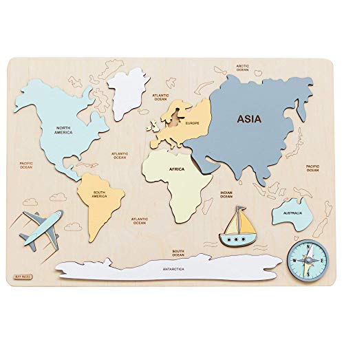 Wooden World Map Puzzle Montessori Educational Toy