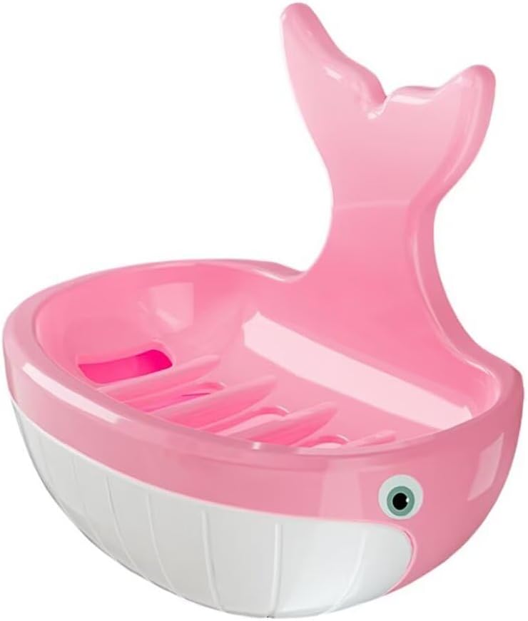 Cute Whale Soap Dish Suction Cup Holder for Shower and Bathroom
