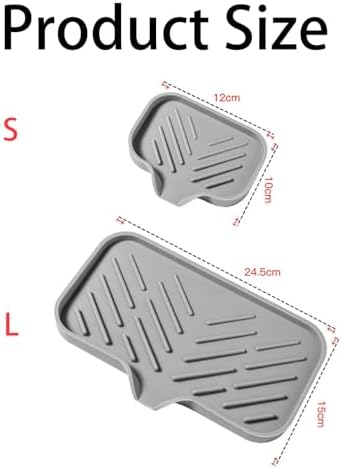 Silicone Soap Drainer with Drain Bar Soap Holder for Shower Counter