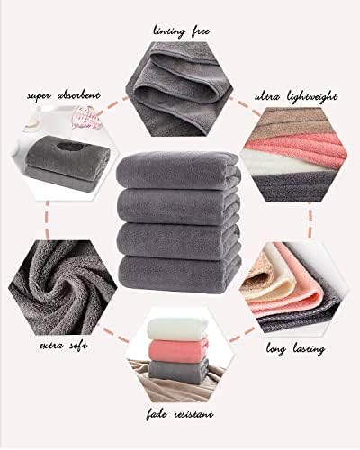 Lumimi 4-Piece Dark Grey Microfiber Bath Towel Set