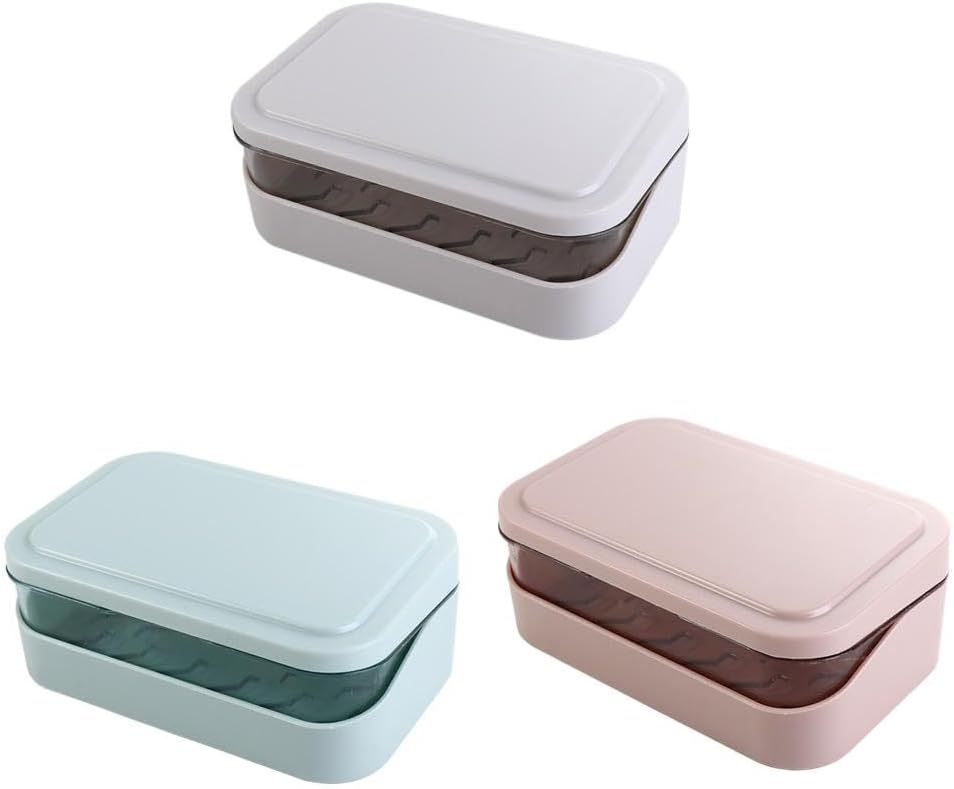 Portable Soap Box with Lid and Drainage for Kitchen and Bathroom