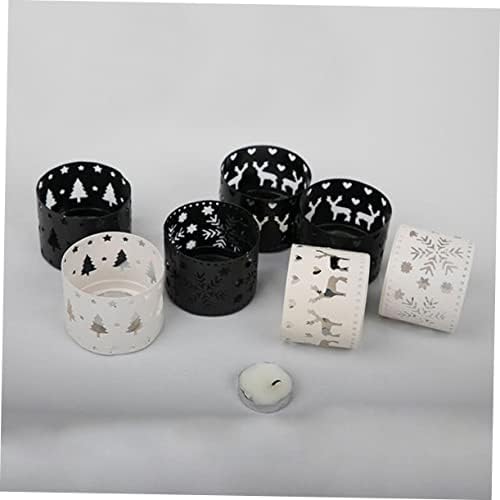 Unique Iron Christmas Candle Holder with Snowflake Pattern