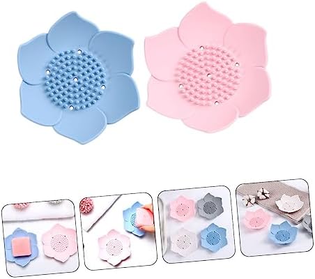 Alipis 2pcs Silicone Soap Holders for Bathroom Shower Kitchen 1