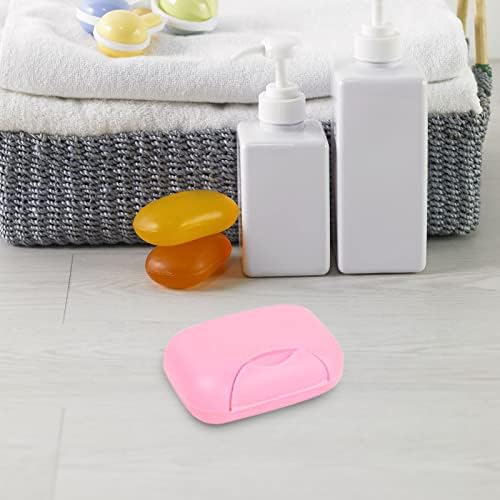 Belupai Travel Soap Container with Snap Closure and Leakproof Design Pink