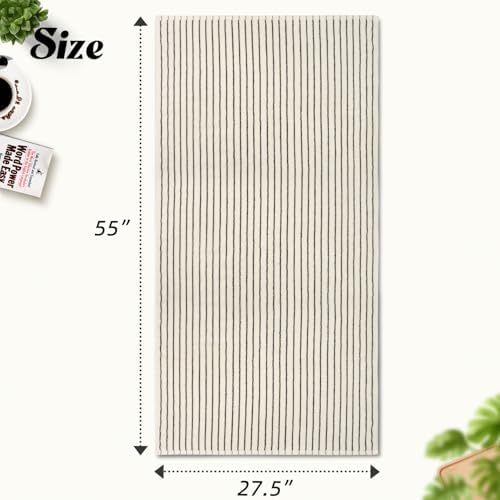Jacquotha Black and White Striped Bath Towels Set of 2