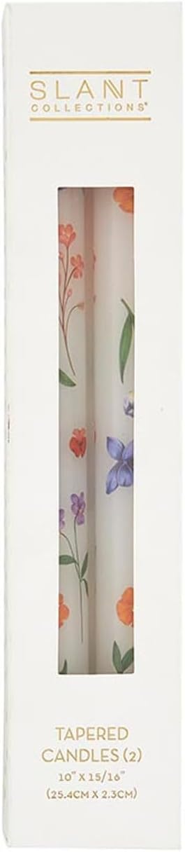 Slant Collections Boho Floral Taper Candles 2-Count 9-Inch 1