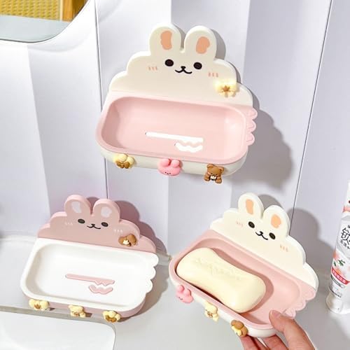 Cute Rabbit Soap Holder Wall Mounted Soap Rack
