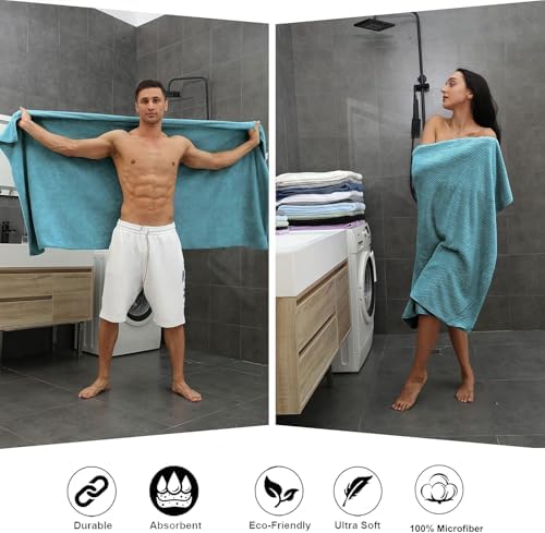 2-Pack Microfiber Bath Towels - Ultra Soft 3X Absorbency