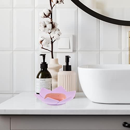 LIFKOME 2 Pack Elegant Silicone Soap Dishes for Bathroom and Kitchen