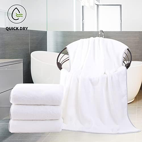 Cosy Family 4 Pack Microfiber Bath Towels - Ultra Soft Quick Drying Lightweight
