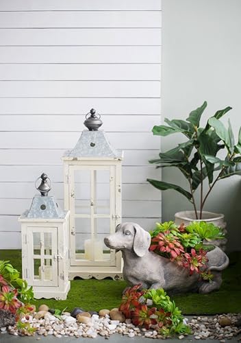 Strawberry Fairy Decorative Candle Lantern with Whitewashed Finish